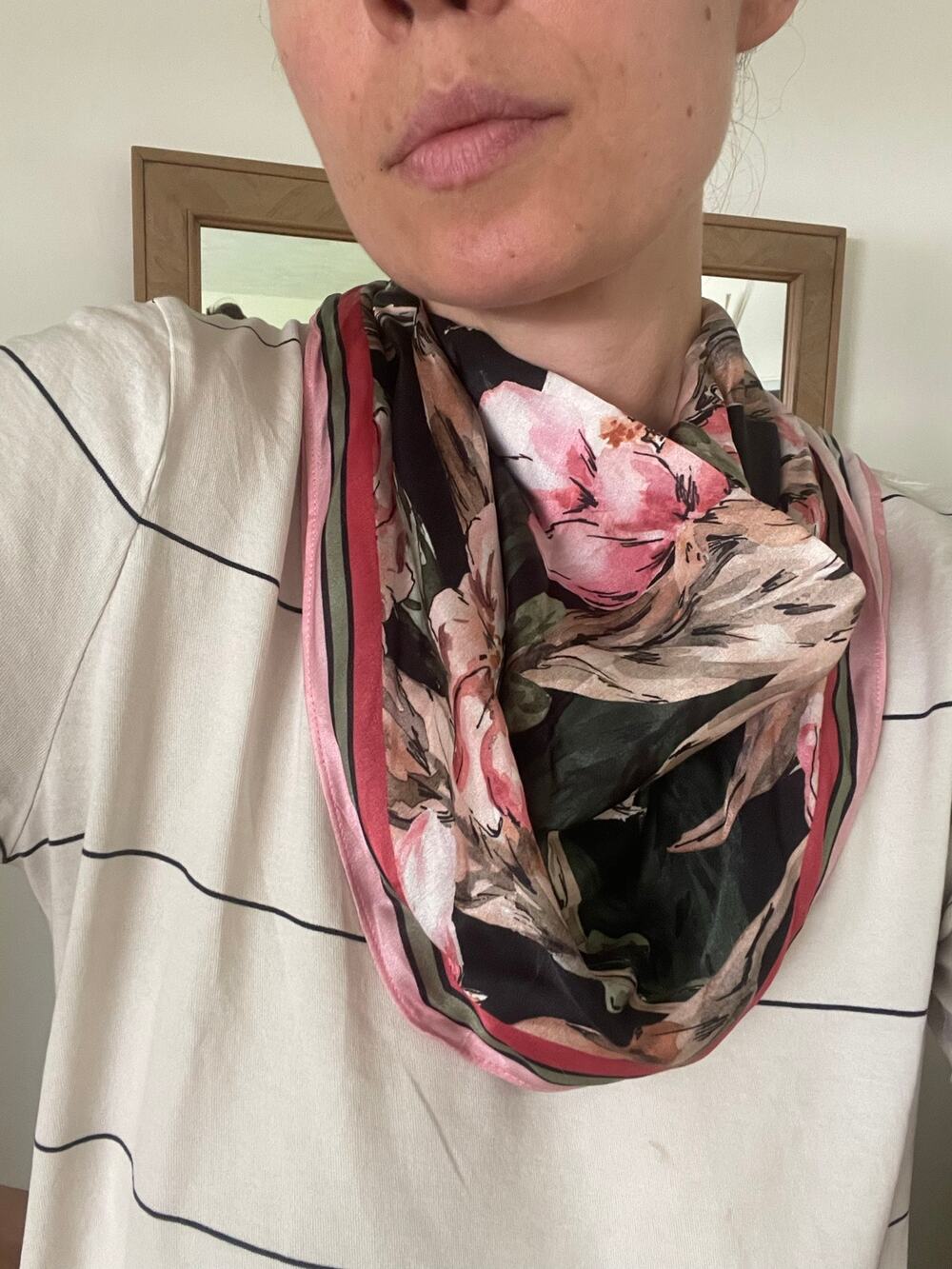 Anthropologie x Katchel Floral Neck Hair Scarf Silk Blend